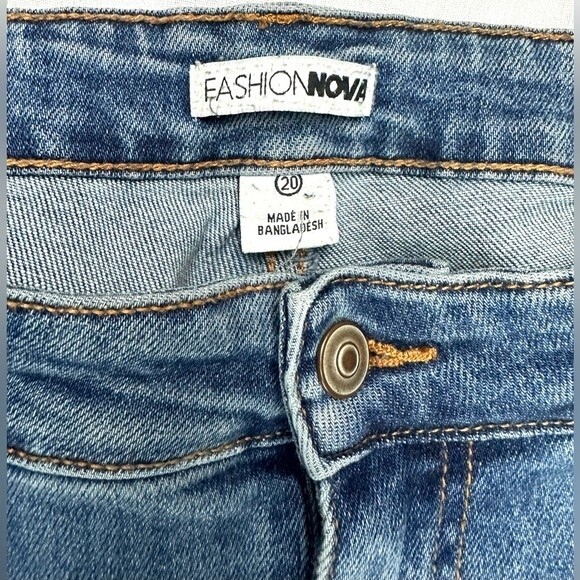 Fashion Nova Medium Wash Skinny Leg Jeans Plus Sz 20 - Picture 5 of 12